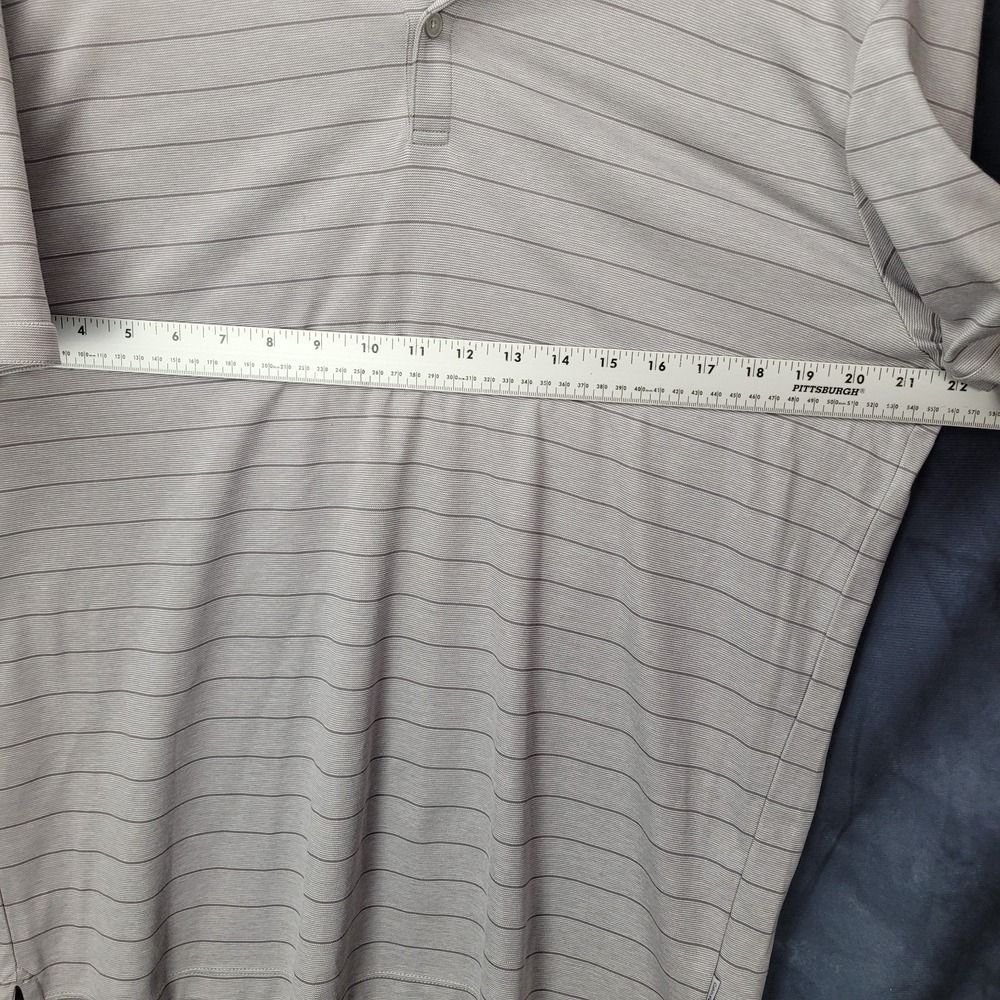 Calvin Klein Polo Shirt L‎ Gray Stripe Classic Fit Short Sleeve Casual Menswear - Picture 6 of 10